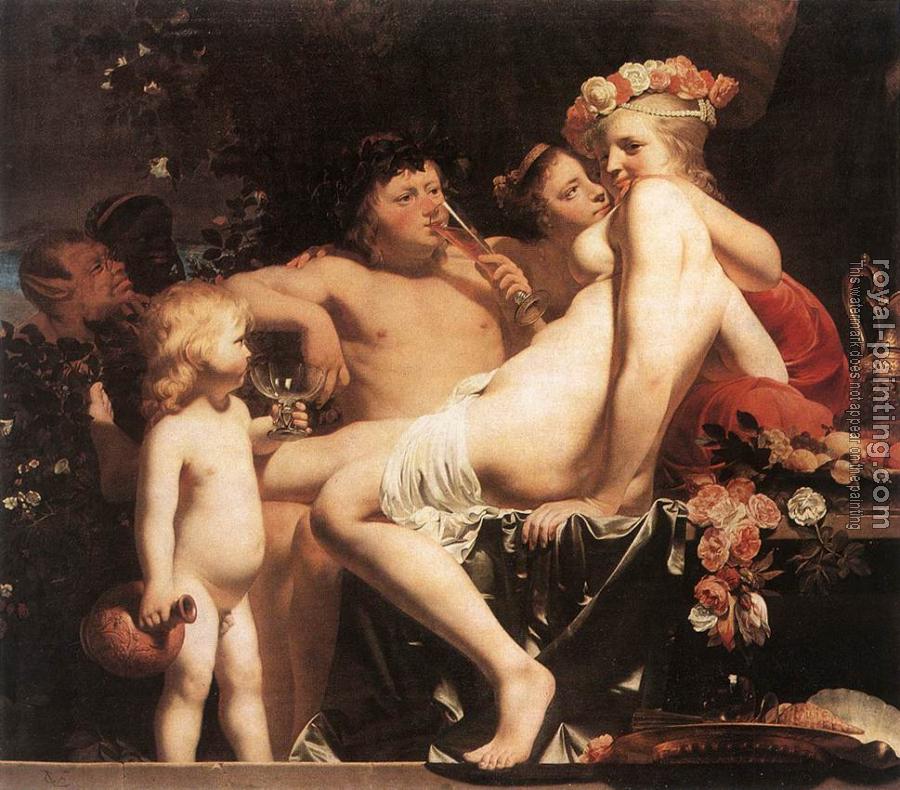 Caesar Van Everdingen : Bacchus with Two Nymphs and Cupid